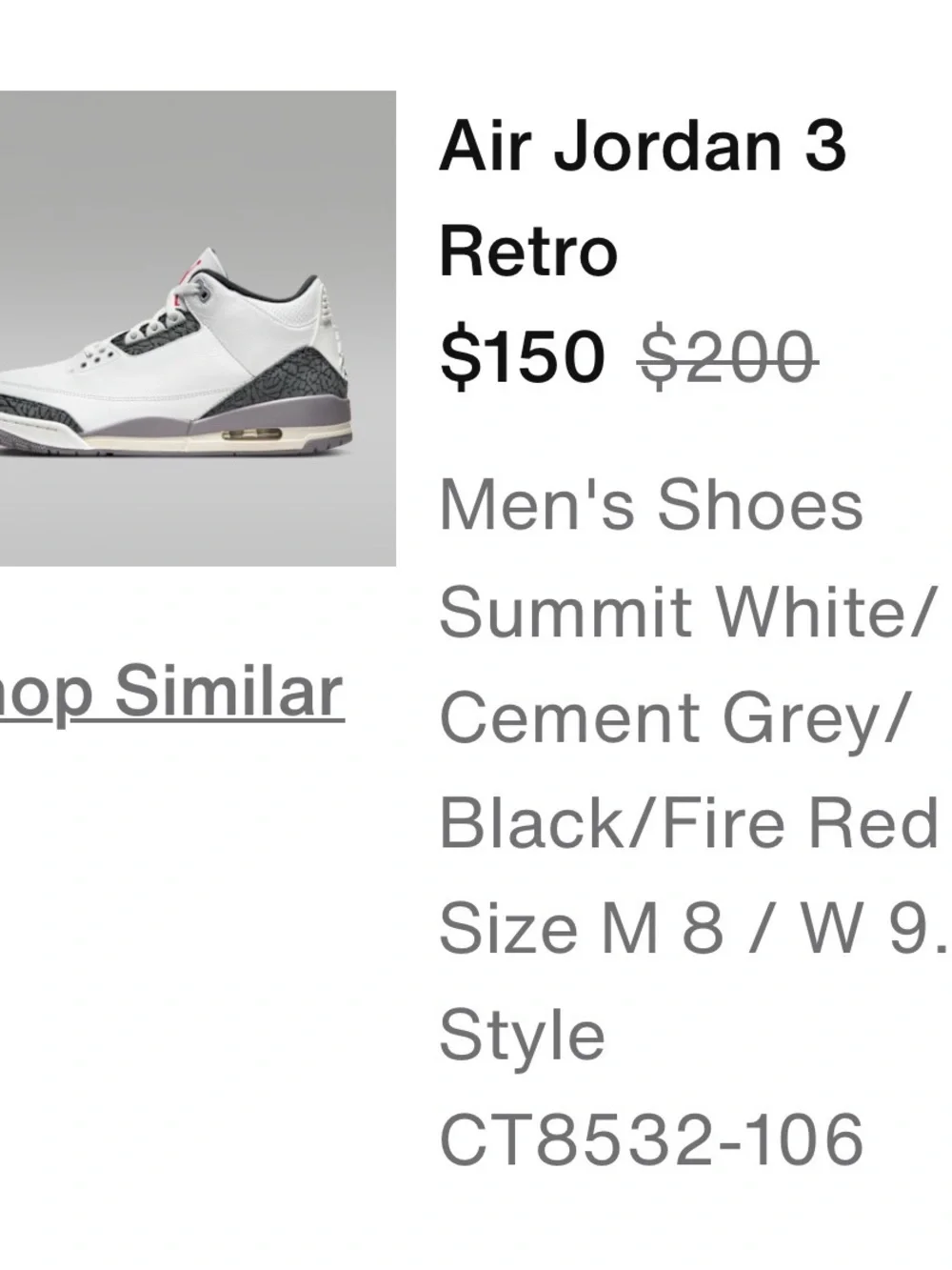 Men’s Jordan 3 Retro
